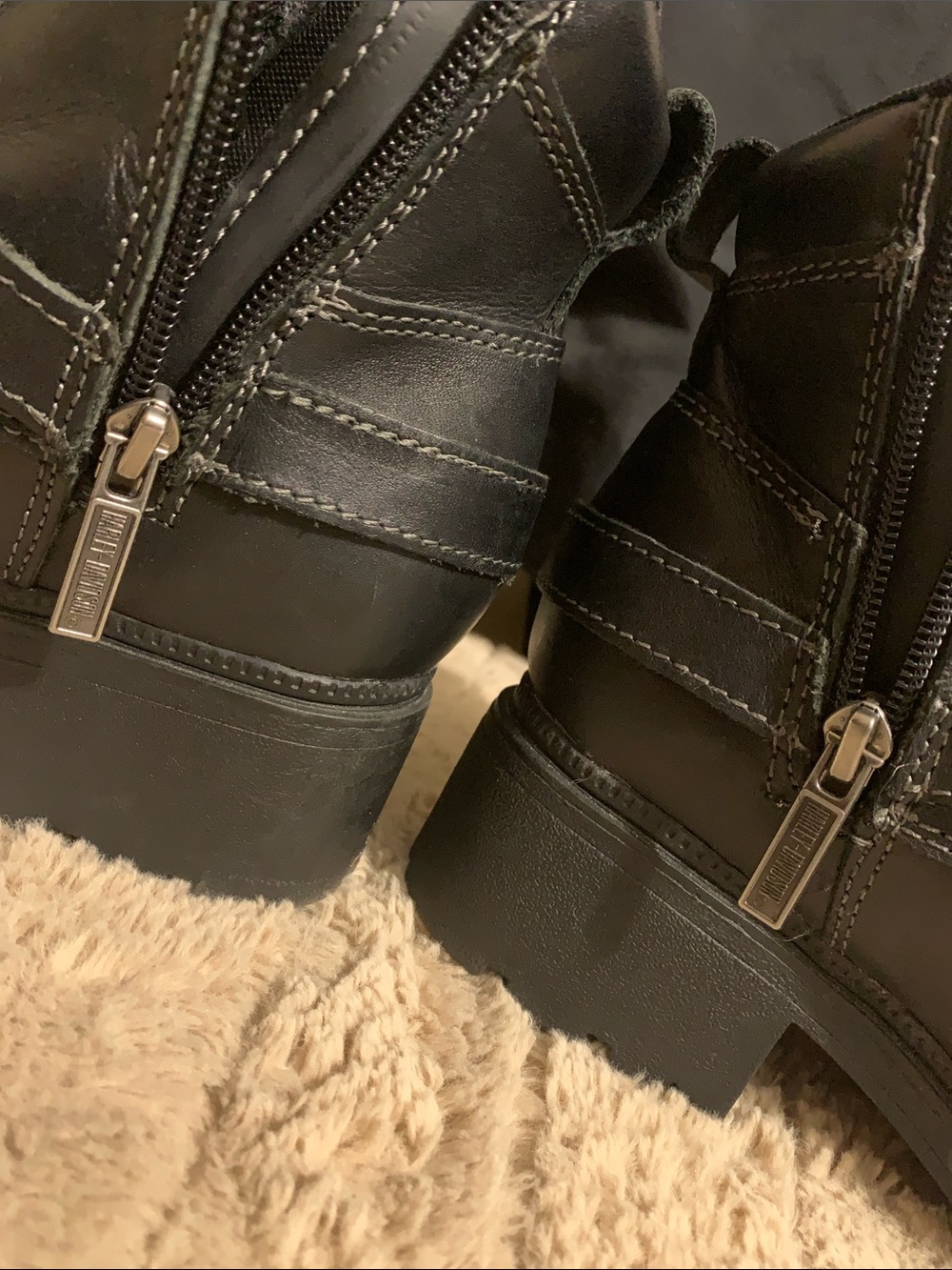 Harley-Davidson Black Leather Lace-Up Moto Harness Boots - Picture 13 of 14